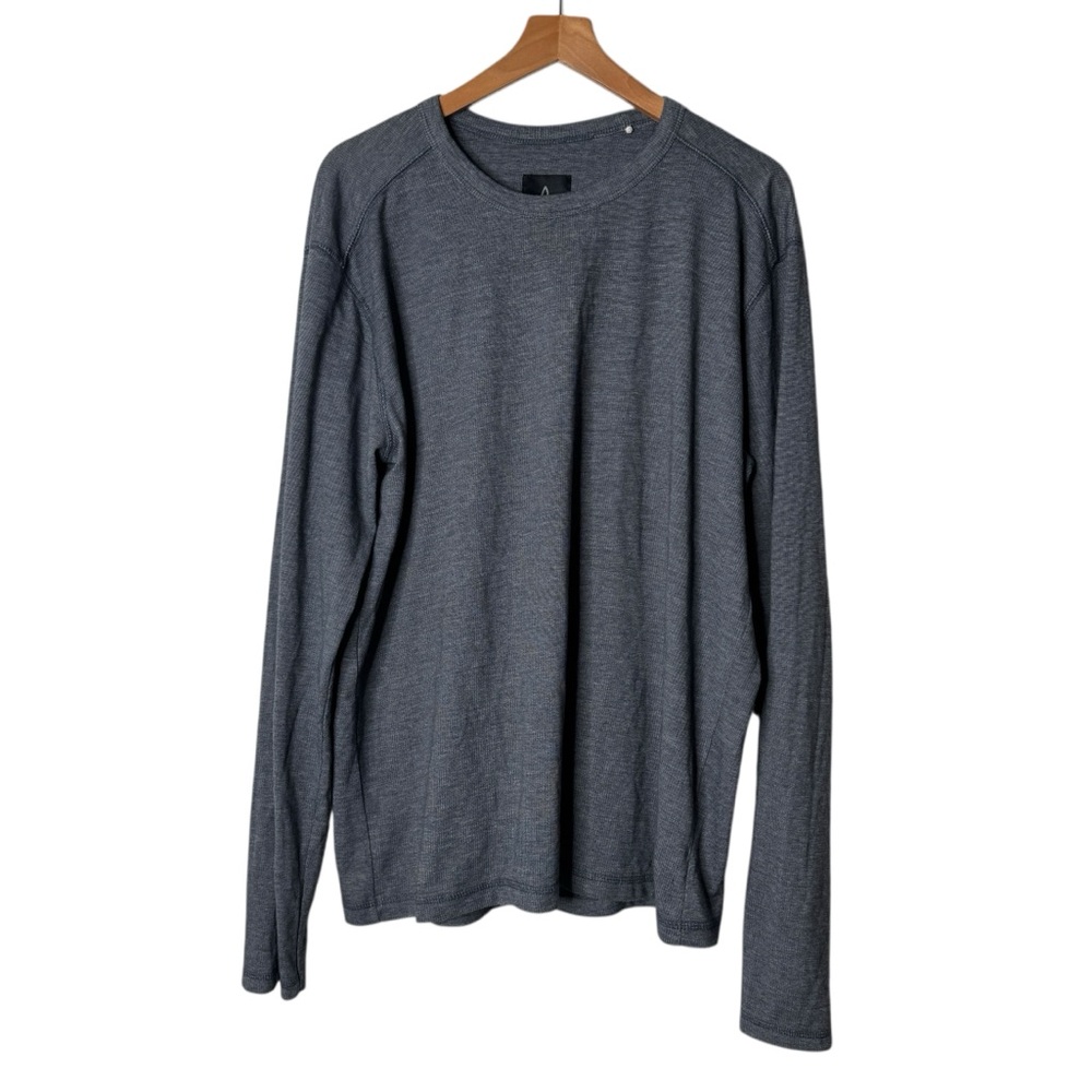 Prana Men's Keller Long‎ Sleeve Crew Neck Gray Shirt Womens Size Large